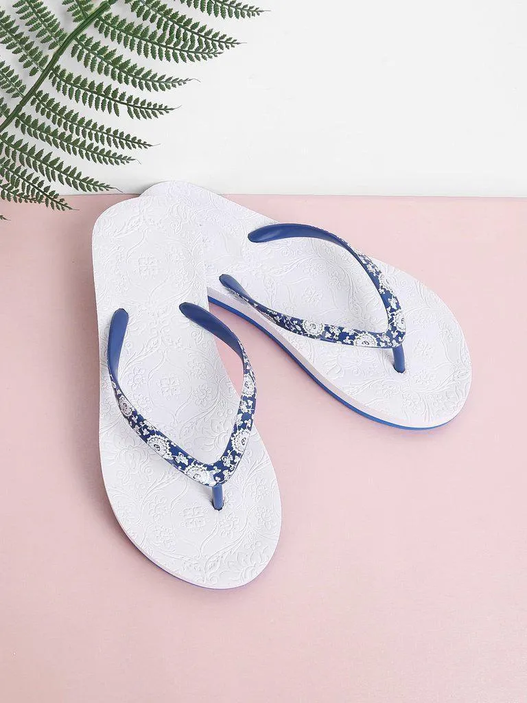 Porcelain Print Flip Flops