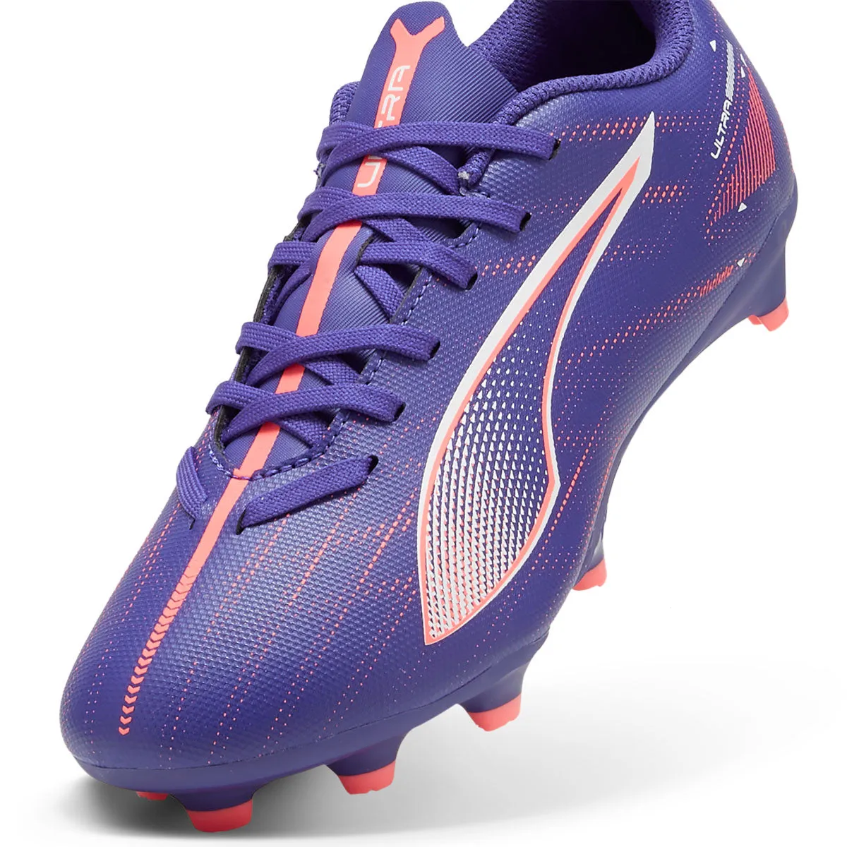 Puma Ultra 5 Play FG/AG Football Boots - Youth - Lapis Lazuli/White/Sunset Glow