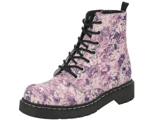 Rose Toile Combat Boots