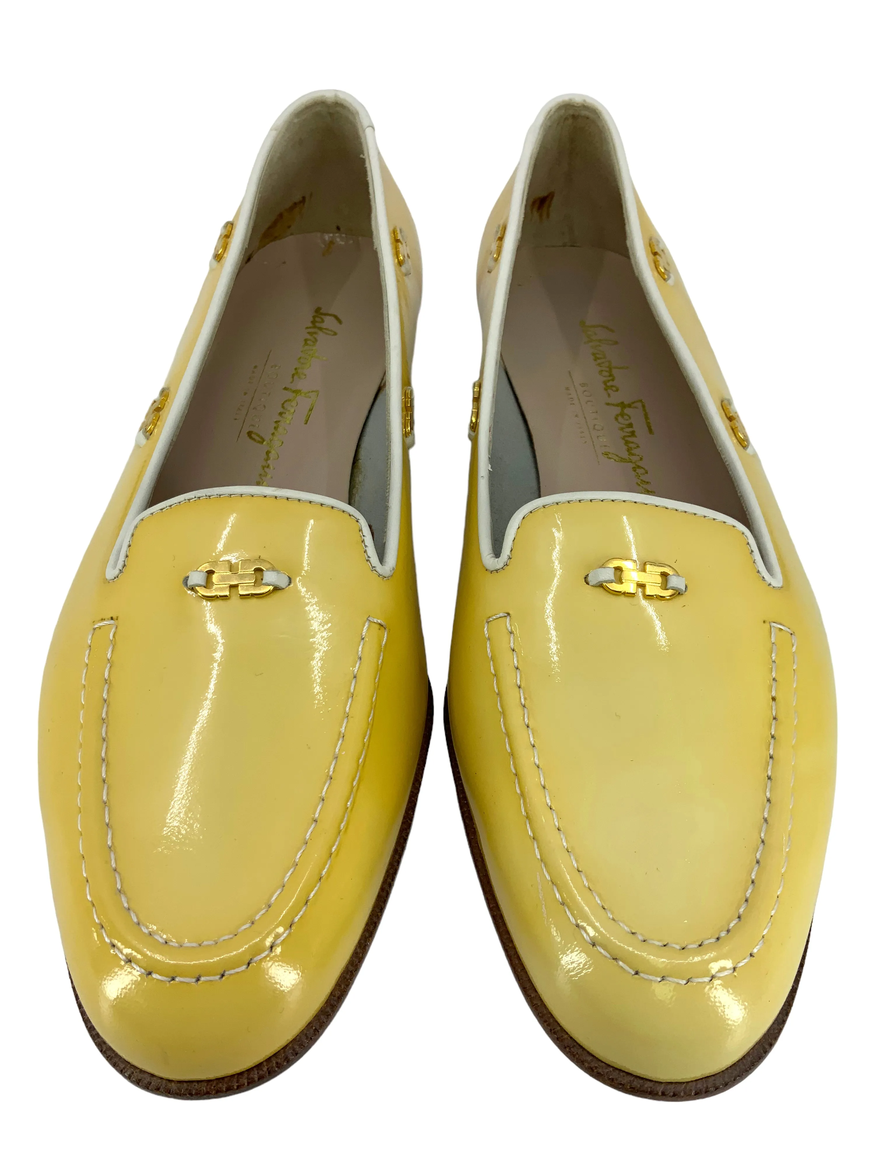 Salvatore Feragamo Patent Leather Loafers Size 7.5