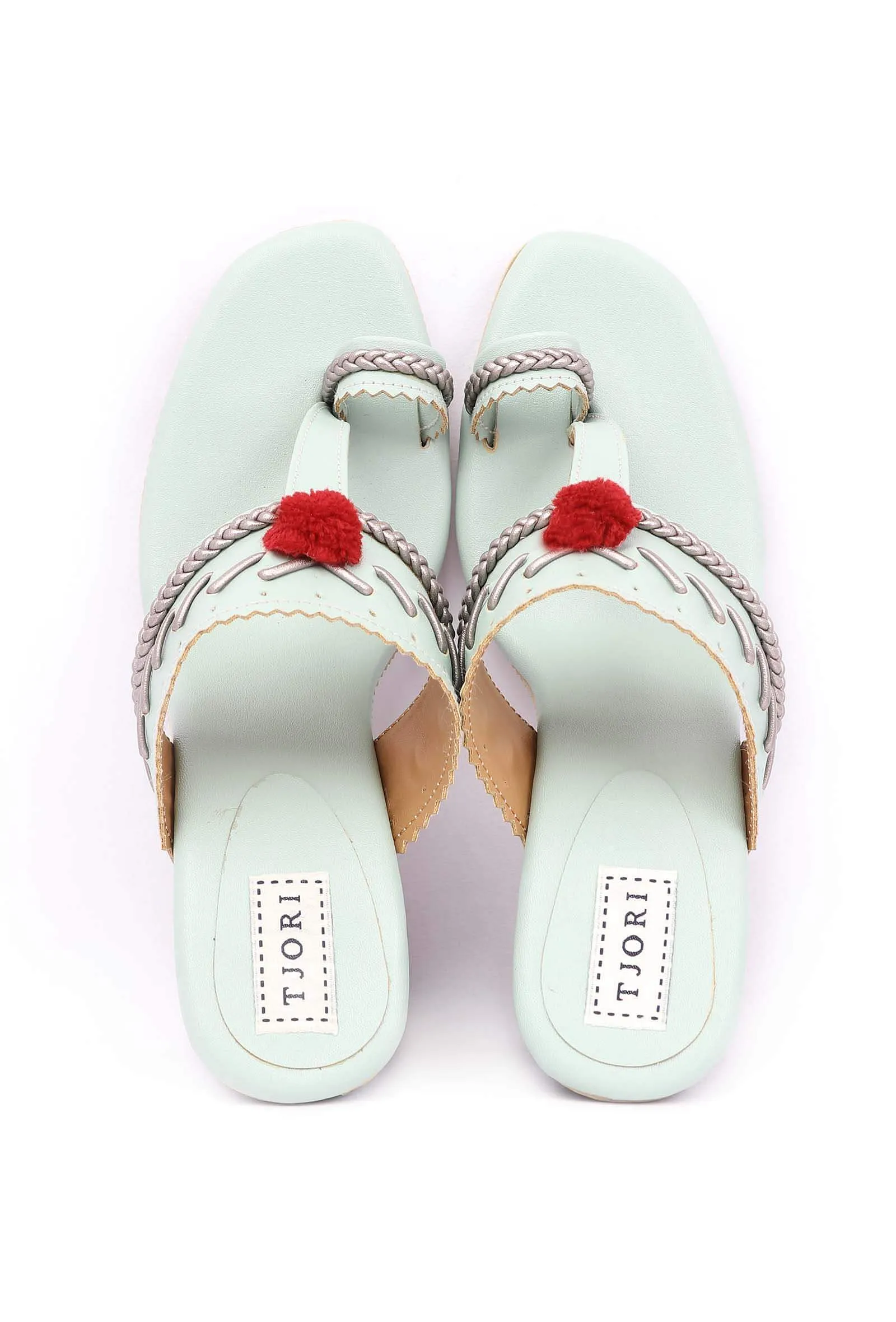 Sea Green Cruelty-Free Leather Sandals