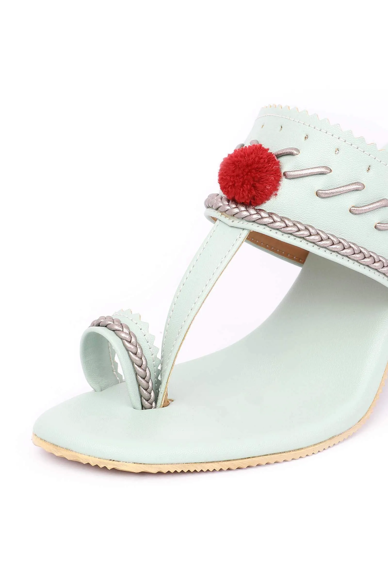 Sea Green Cruelty-Free Leather Sandals