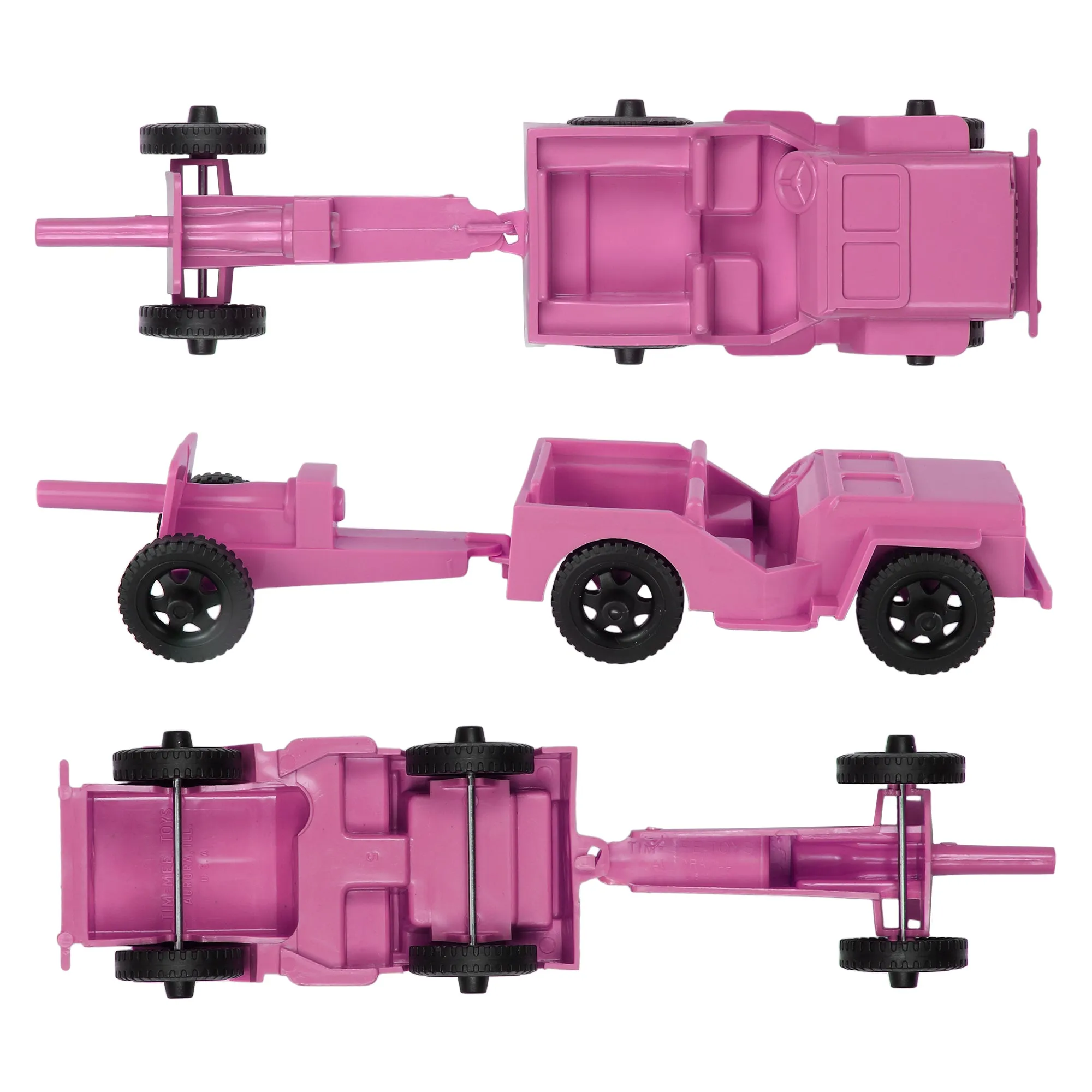 TimMee COMBAT PATROL Willys & Artillery - Pink 4pc Playset USA Made