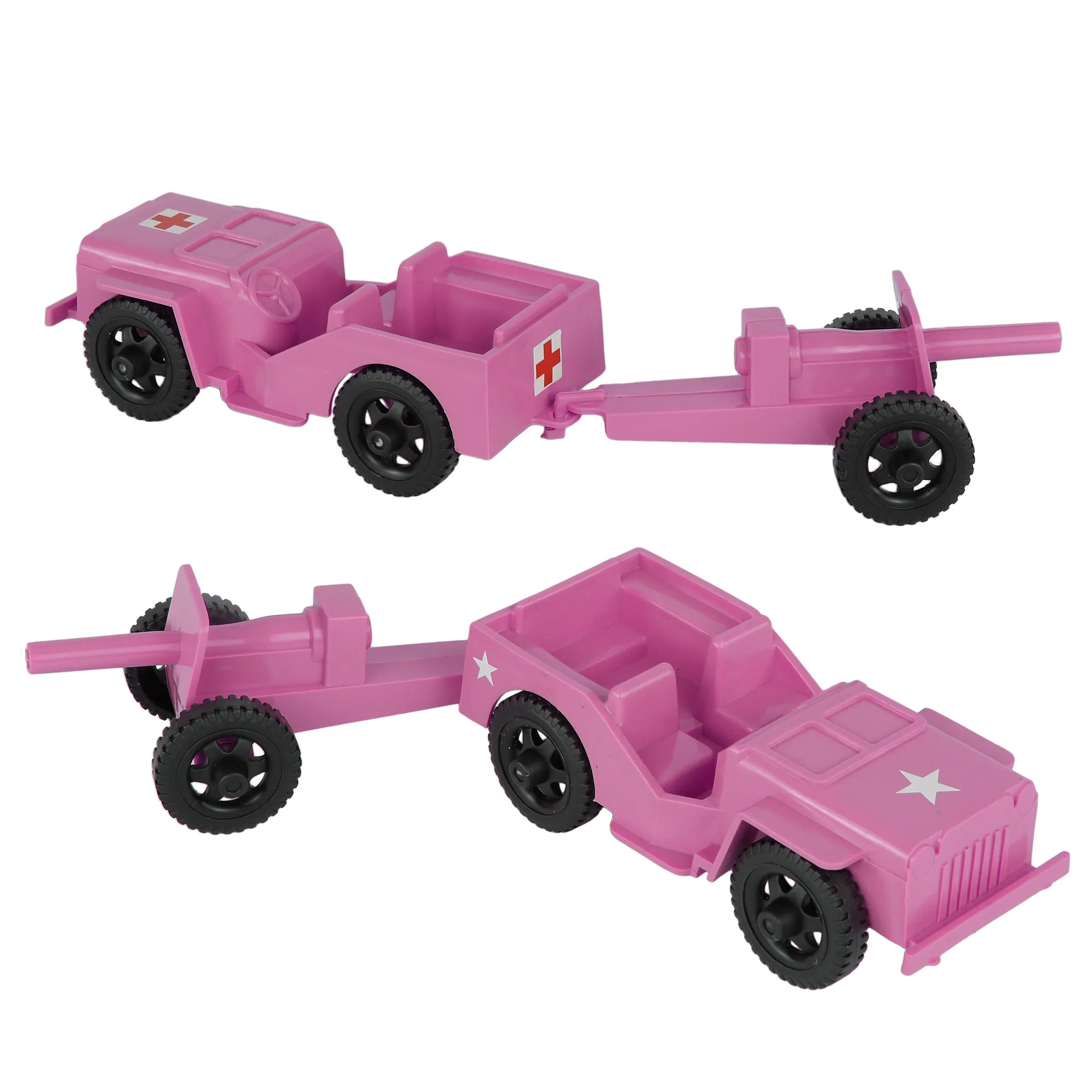 TimMee COMBAT PATROL Willys & Artillery - Pink 4pc Playset USA Made