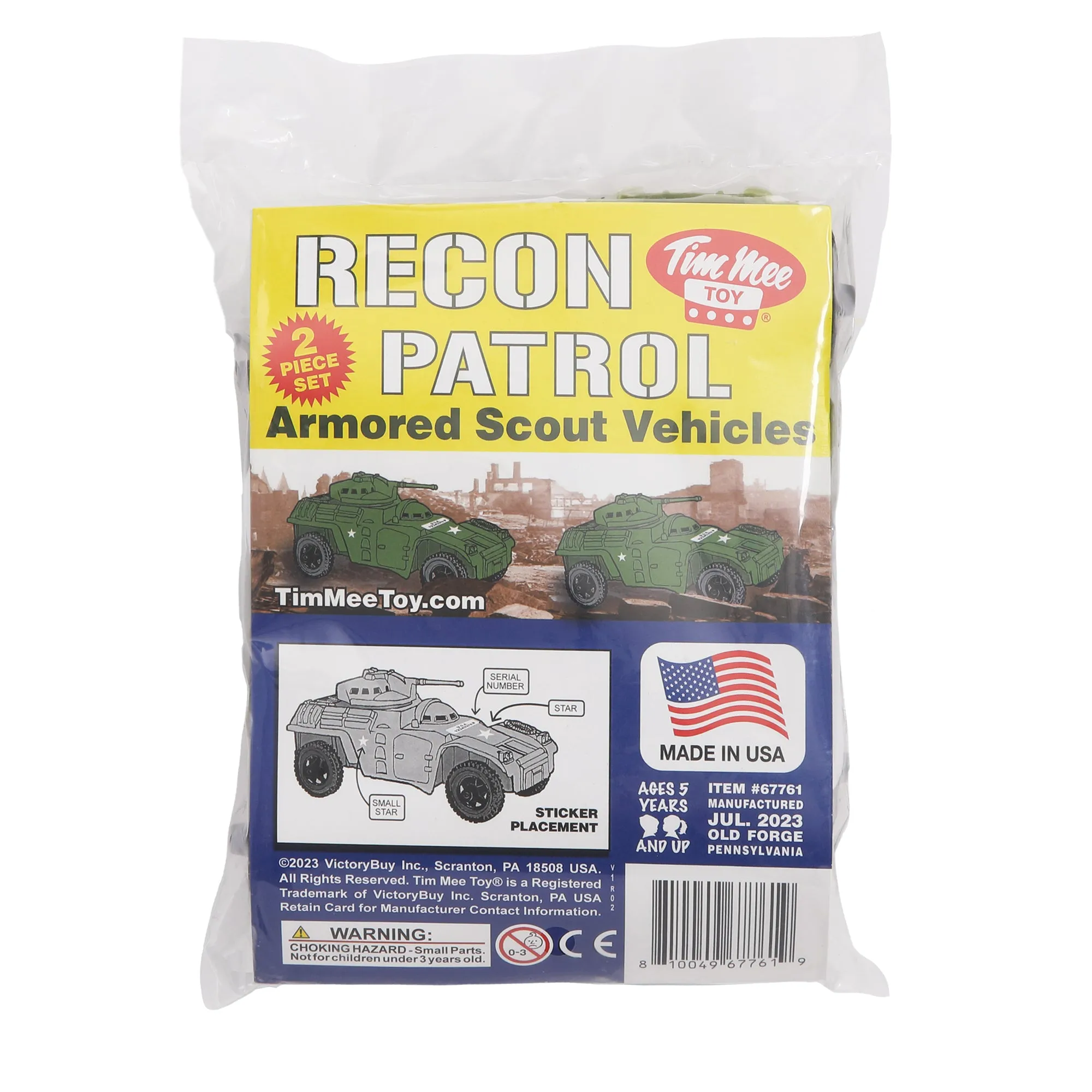 TimMee RECON PATROL Armored Cars - OD Green Plastic Army Men Scout Vehicles