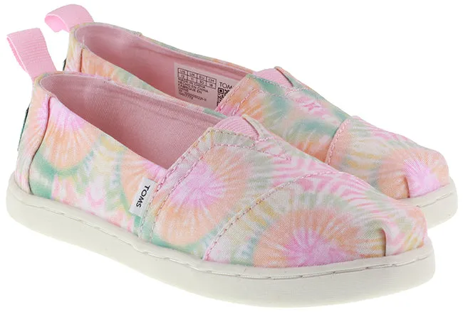 Toms Shoes Kids Canvas Alpargata Tie Dye Pink