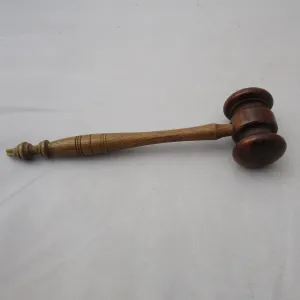 Turned Wooden Auctioneers Gavel Vintage c1960