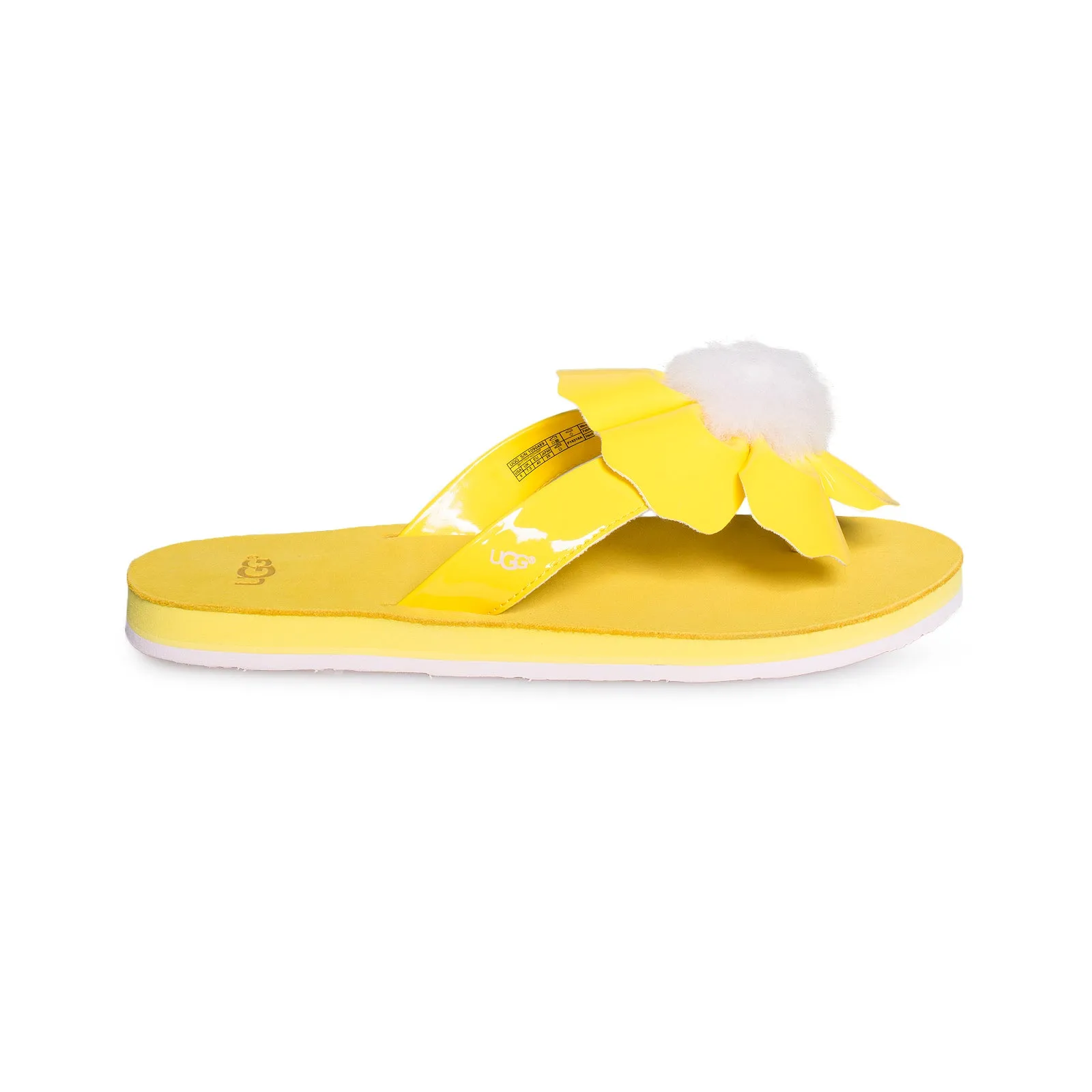 UGG Poppy Lemon Yellow Flip Flops - Women's