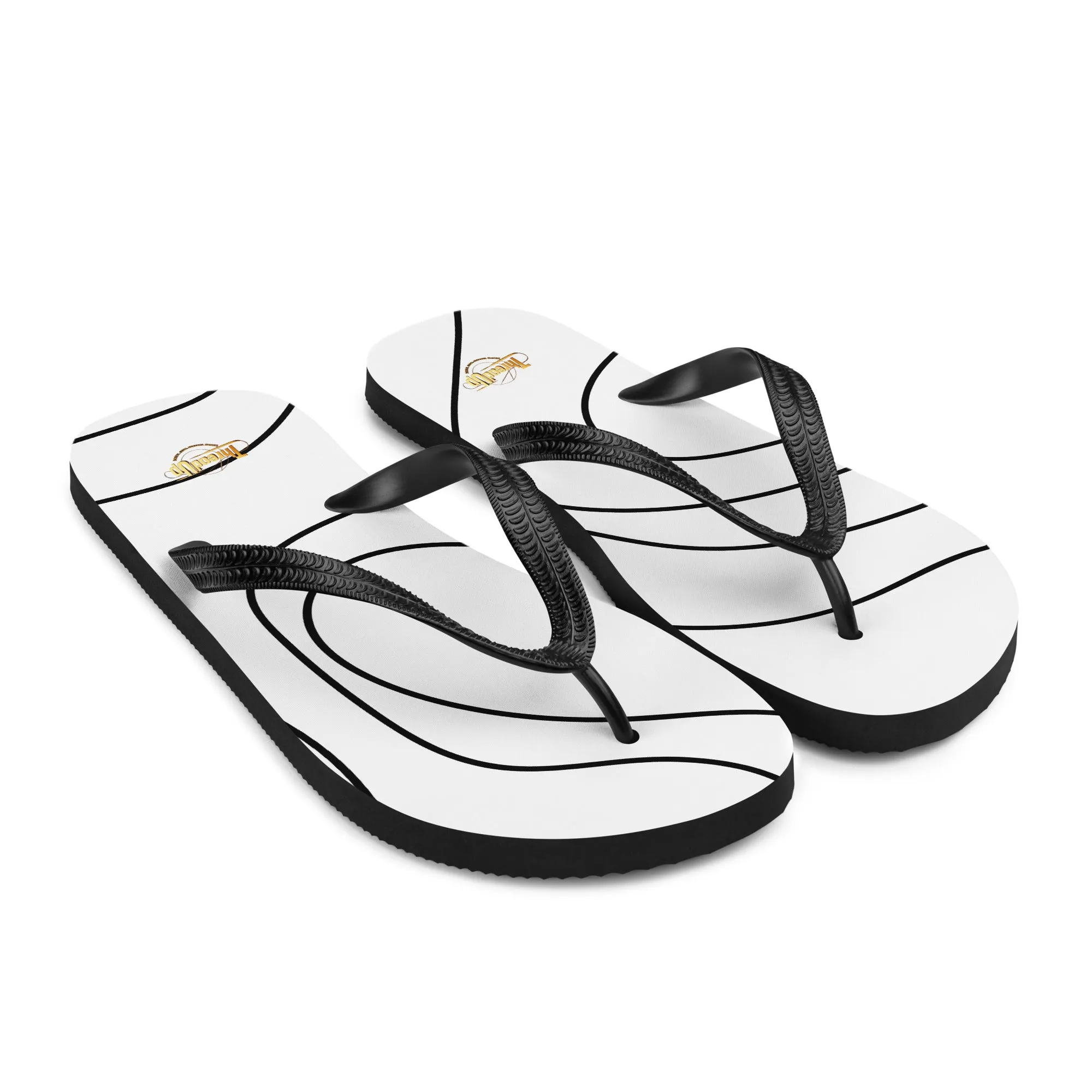 Unisex Flip-Flops - Black Doodle