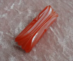 VINTAGE Art Deco Carved Red Bakelite Brooch, Bakelite Pin, Heavily, Carved Cherry Red Bakelite Brooch, Collectible Bakelite Jewelry