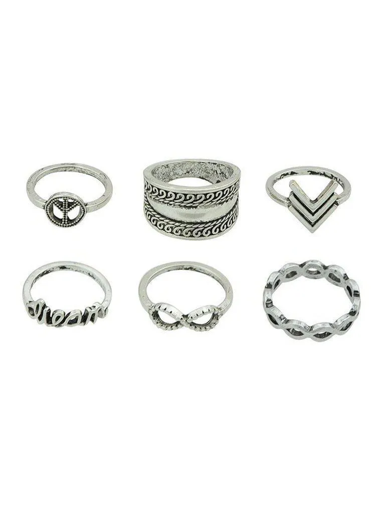 Vintage Carved Ring Set