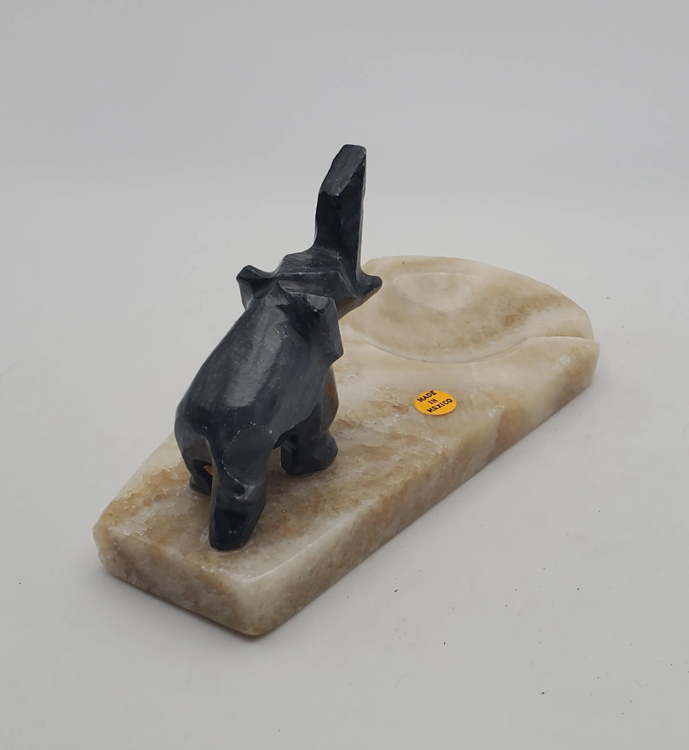 Vintage Carved Stone Elephant Ashtray