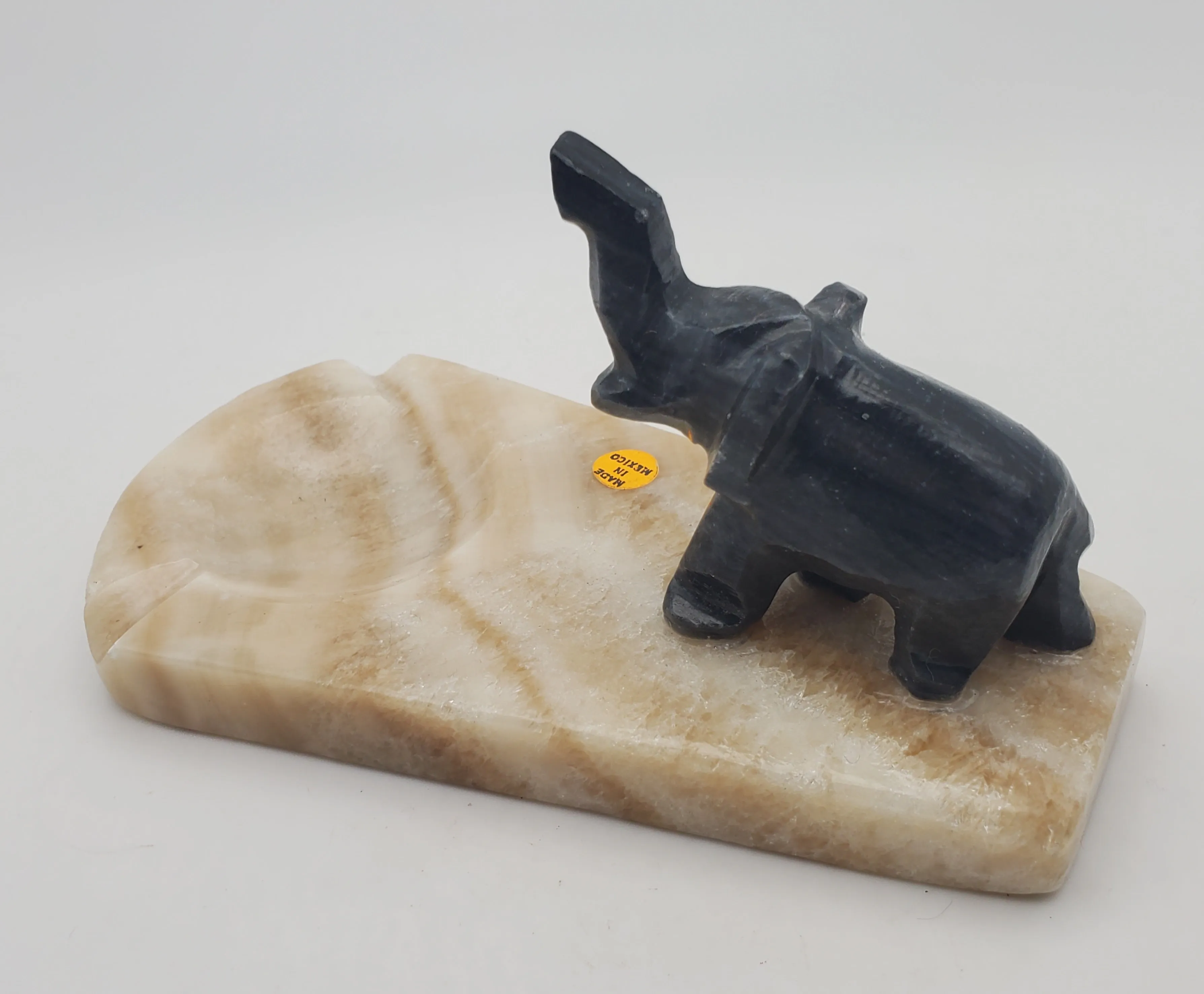 Vintage Carved Stone Elephant Ashtray