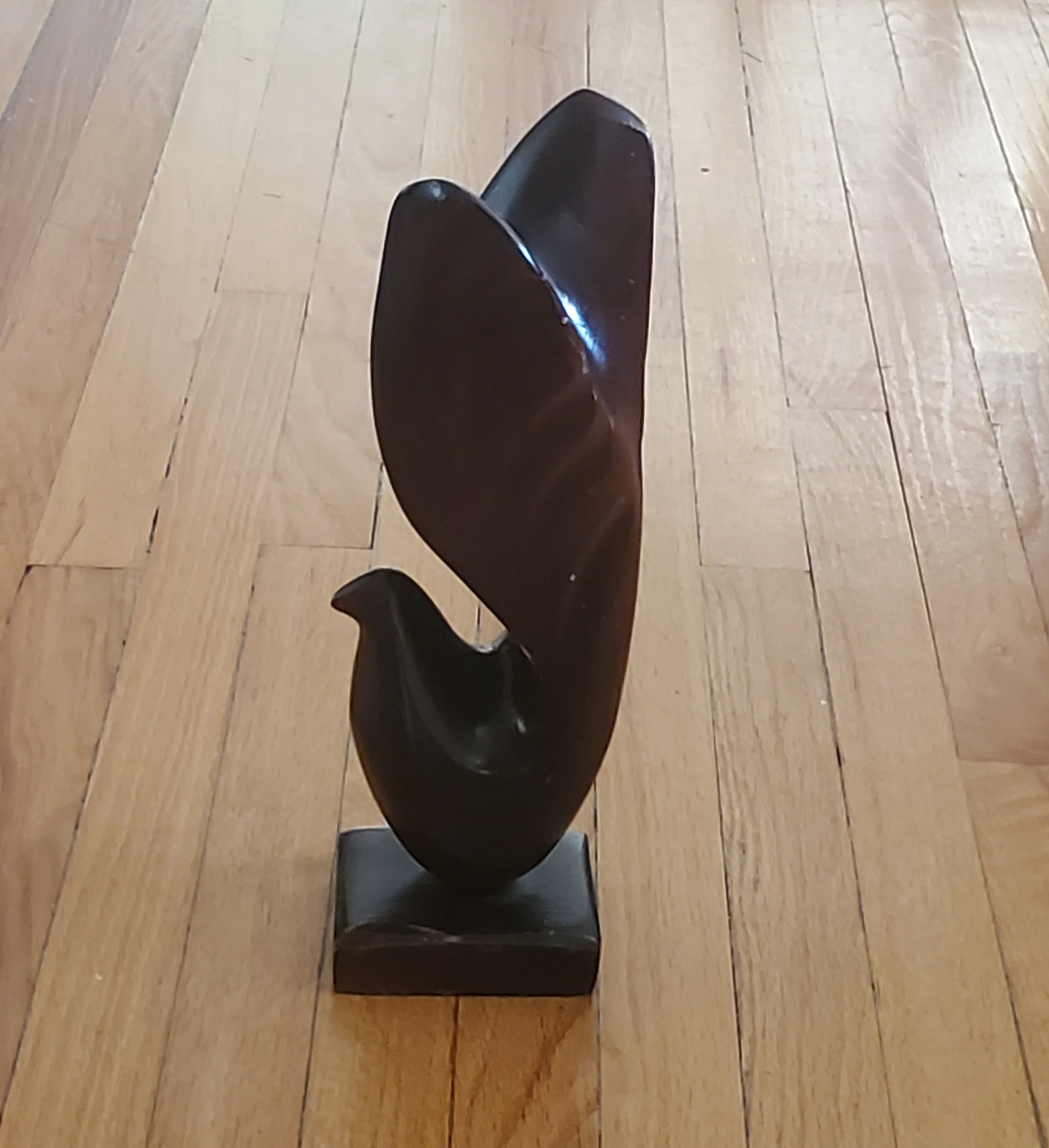 Vintage Hand Carved Wood Abstract Bird Sculpture