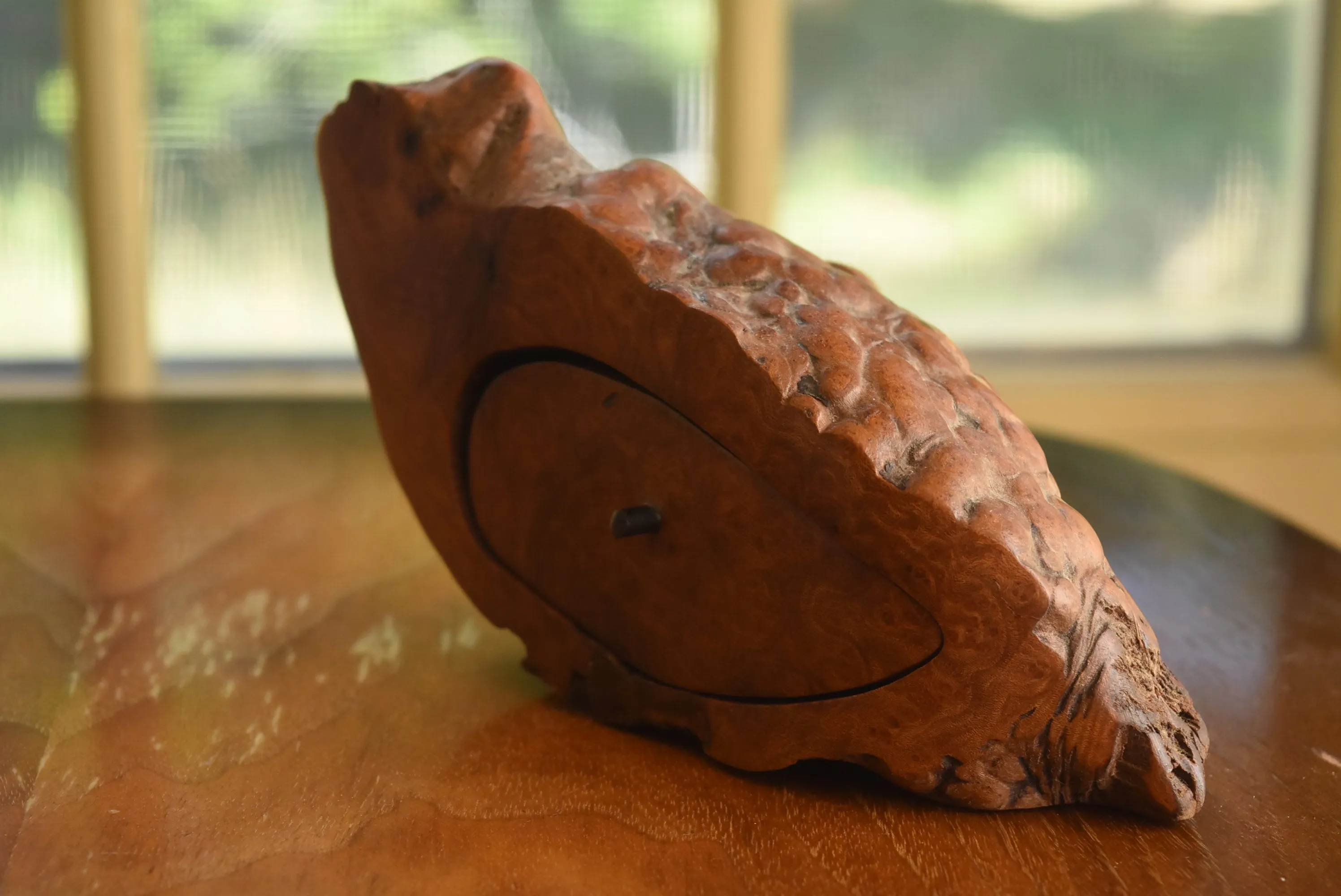 Vintage Hand Carved Wood Burl Storage