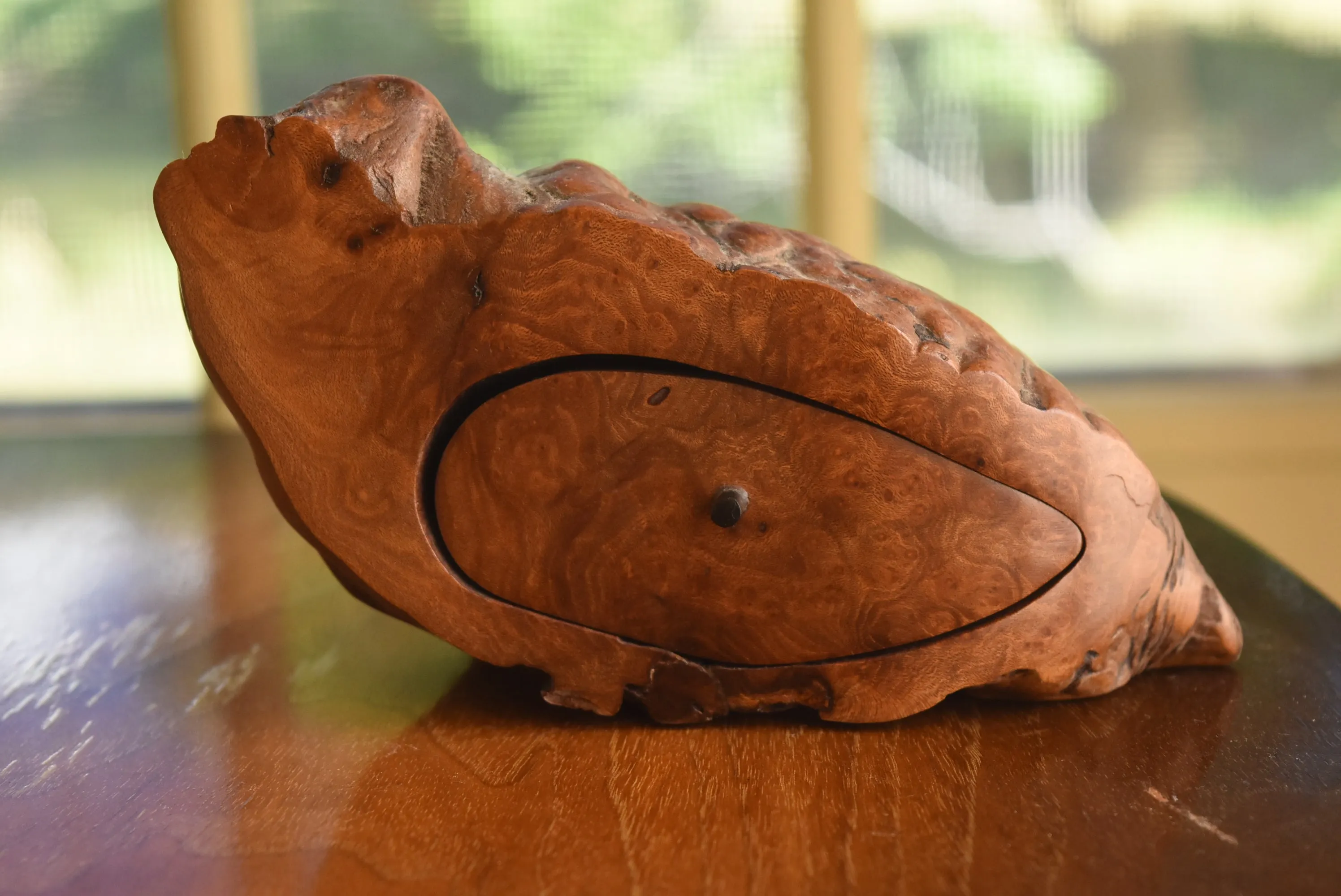 Vintage Hand Carved Wood Burl Storage