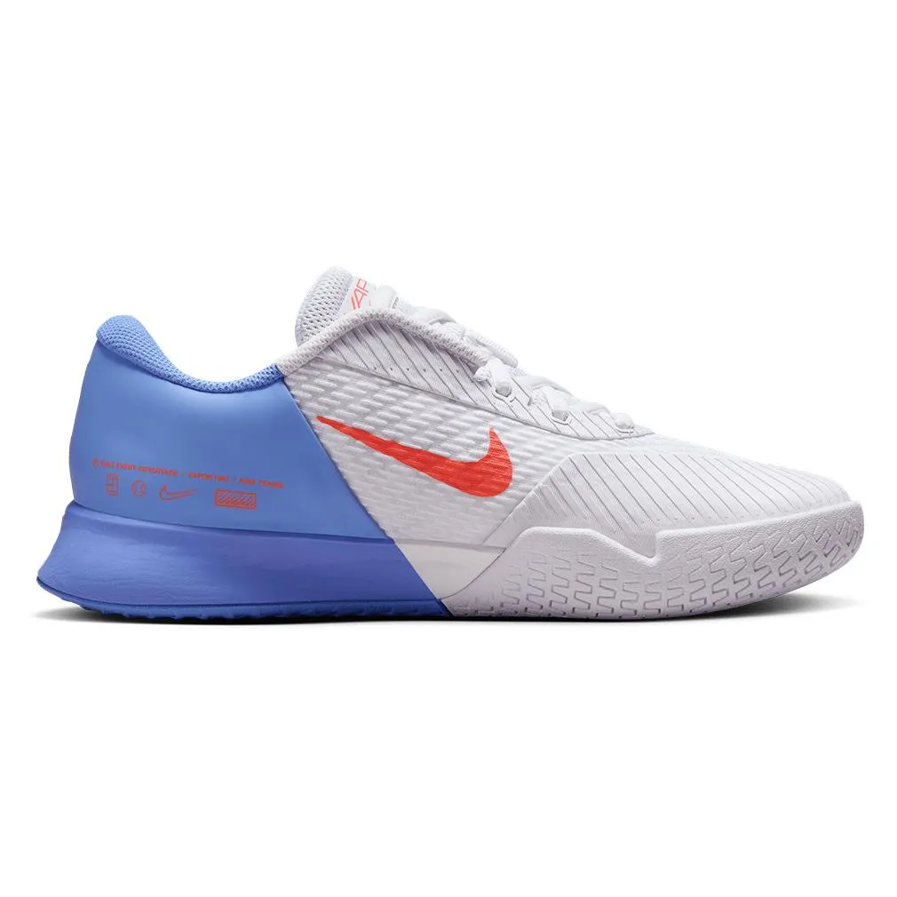 Women`s Air Zoom Vapor Pro 2 Tennis Shoes White and Lt Wild Mango