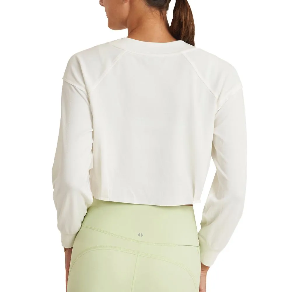 Women's Crop Tie Tennis Pullover White